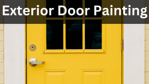 an exterior house door painted in yellow
